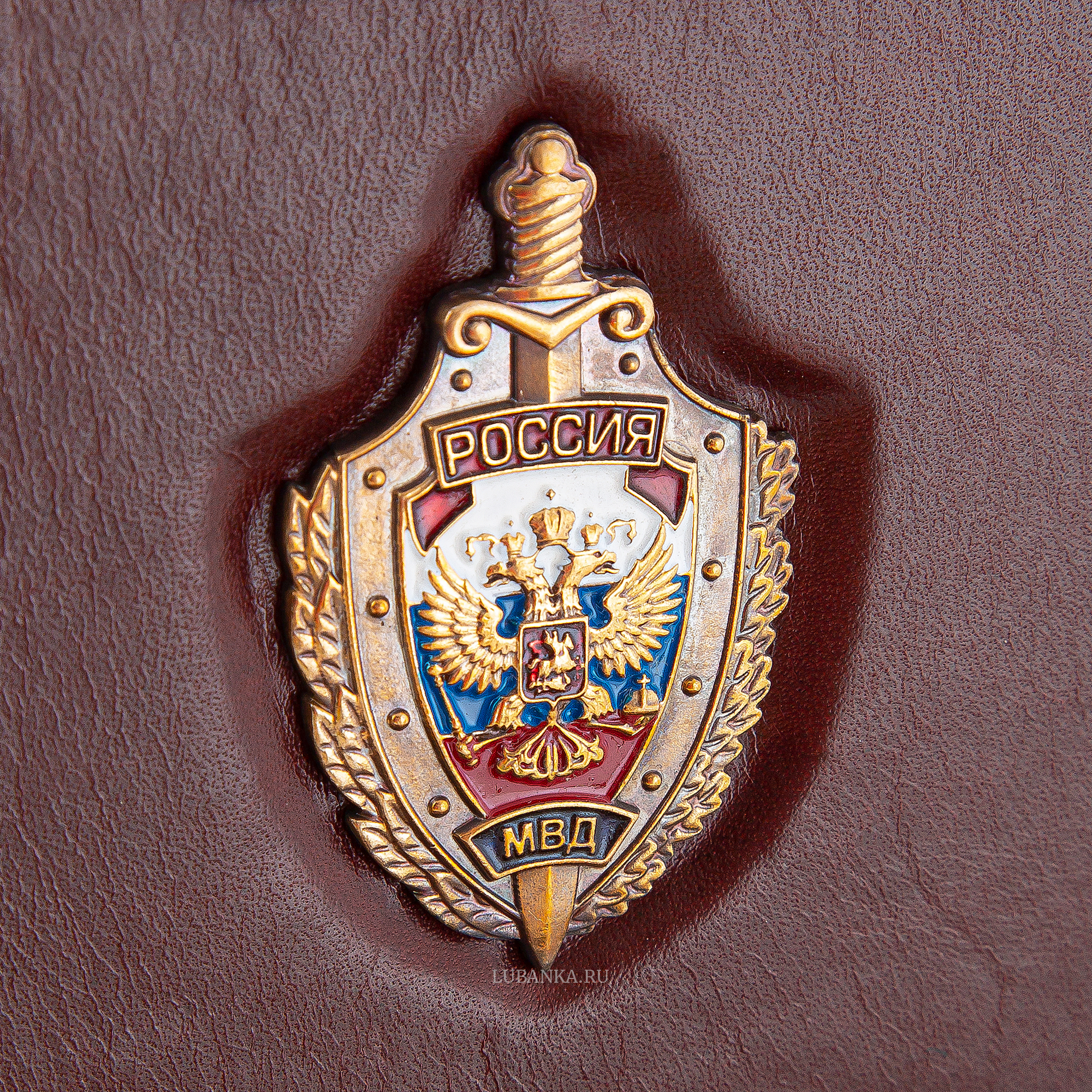 Обложка для автодокументов и удостоверения МВД с жетоном коричневая